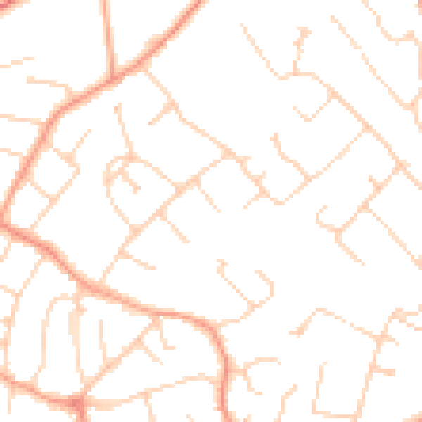 Daytime road noise heatmap for GU21 4TG