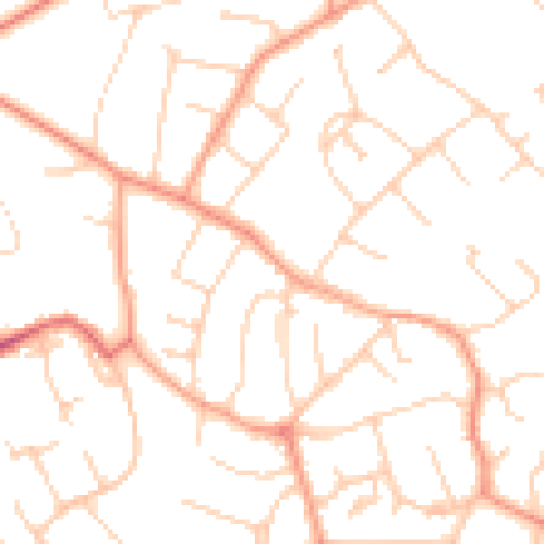 Daytime road noise heatmap for GU21 4UA