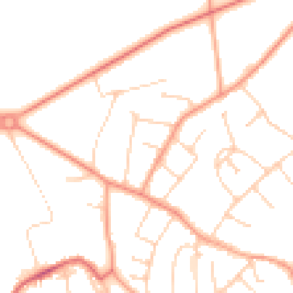 Daytime road noise heatmap for GU21 4US