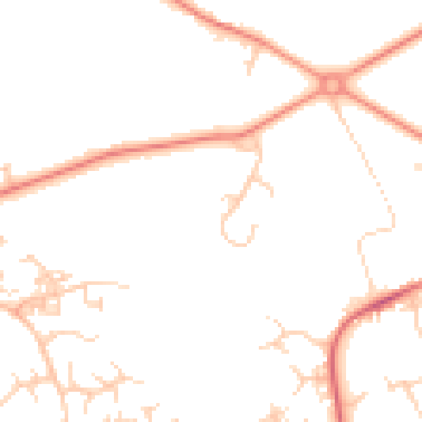 Daytime road noise heatmap for GU21 4XG