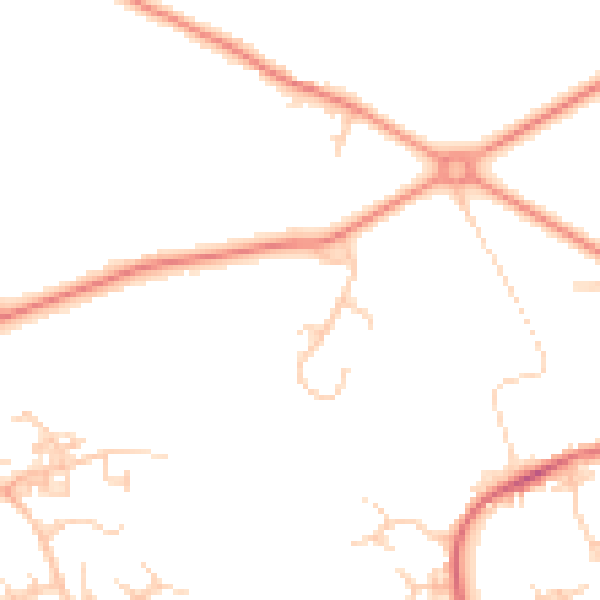 Daytime road noise heatmap for GU21 4XQ