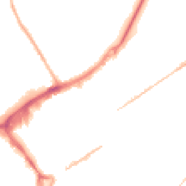 Night-time road noise heatmap for GU21 5BG