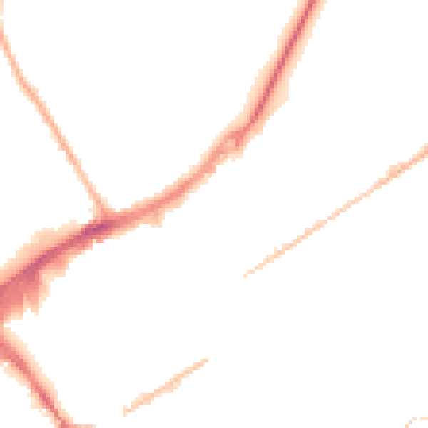 Night-time road noise heatmap for GU21 5BL