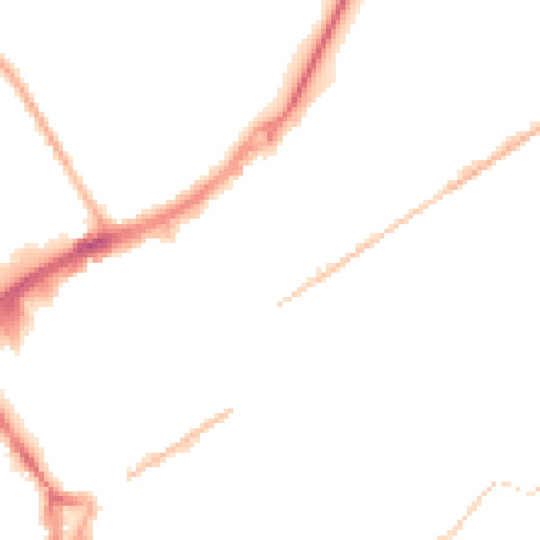 Night-time road noise heatmap for GU21 5DJ
