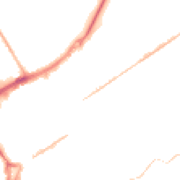 Night-time road noise heatmap for GU21 5FG