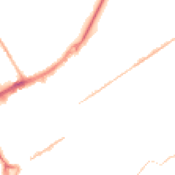 Night-time road noise heatmap for GU21 5JB