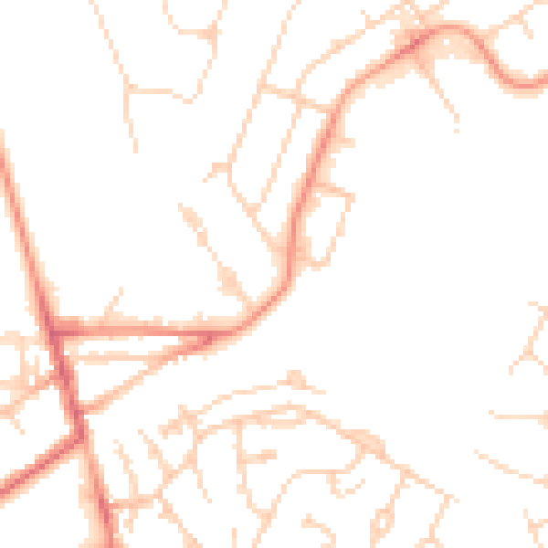 Daytime road noise heatmap for GU21 5JZ