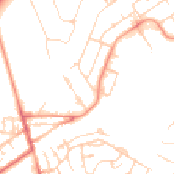 Daytime road noise heatmap for GU21 5NP