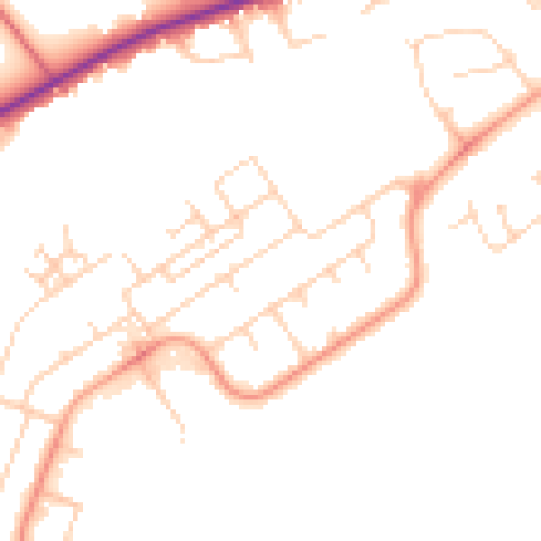 Daytime road noise heatmap for GU21 5PN