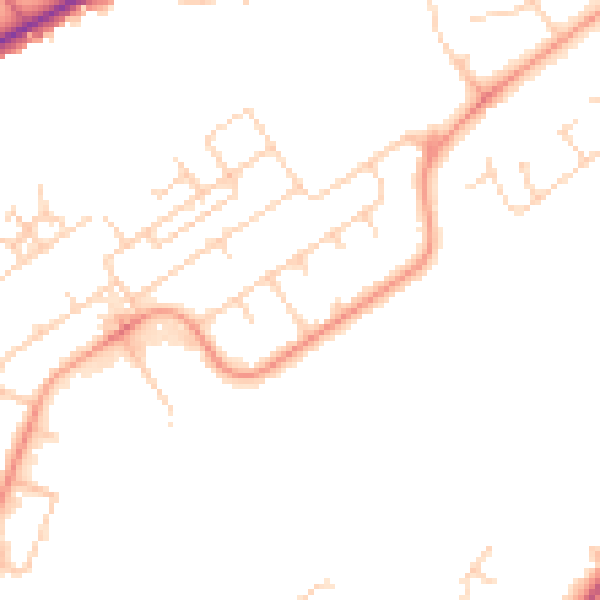 Daytime road noise heatmap for GU21 5RA