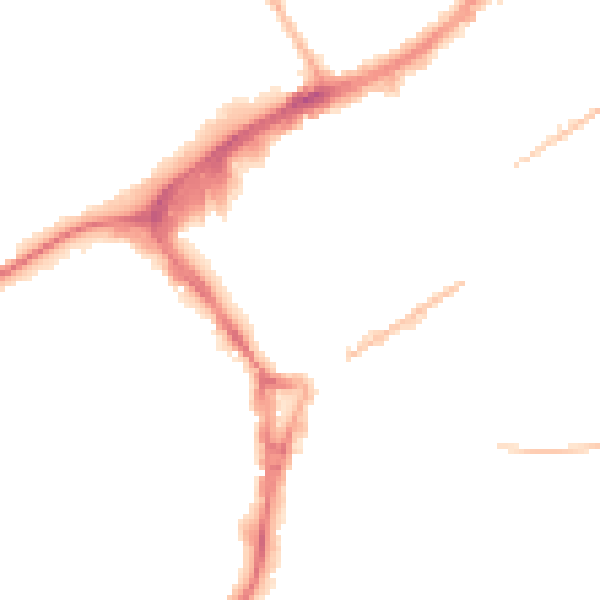 Night-time road noise heatmap for GU21 6BW
