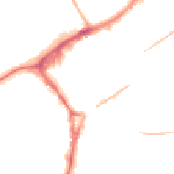 Night-time road noise heatmap for GU21 6BY