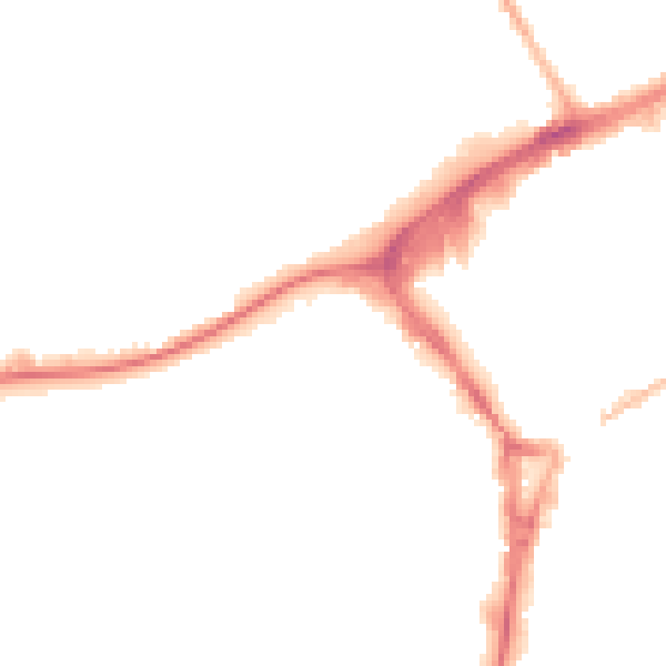 Night-time road noise heatmap for GU21 6DE