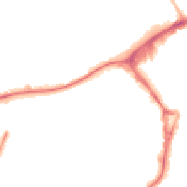 Night-time road noise heatmap for GU21 6DP