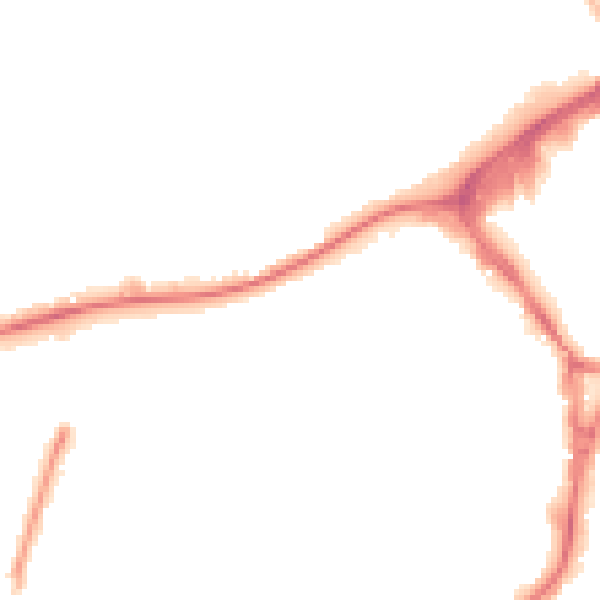 Night-time road noise heatmap for GU21 6DX