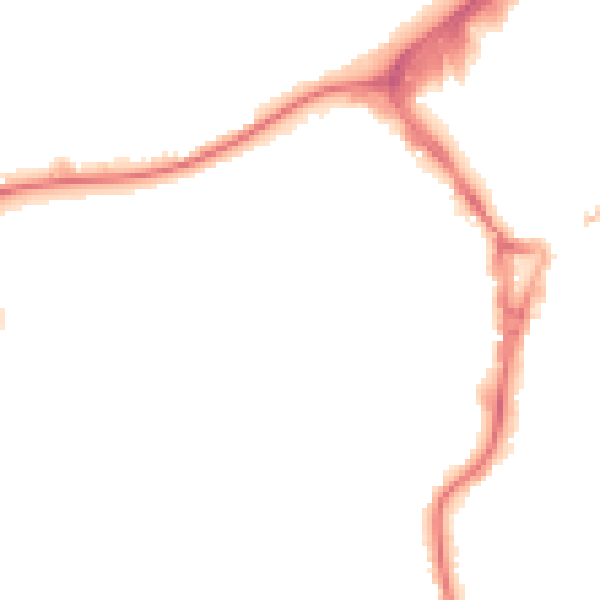 Night-time road noise heatmap for GU21 6EE
