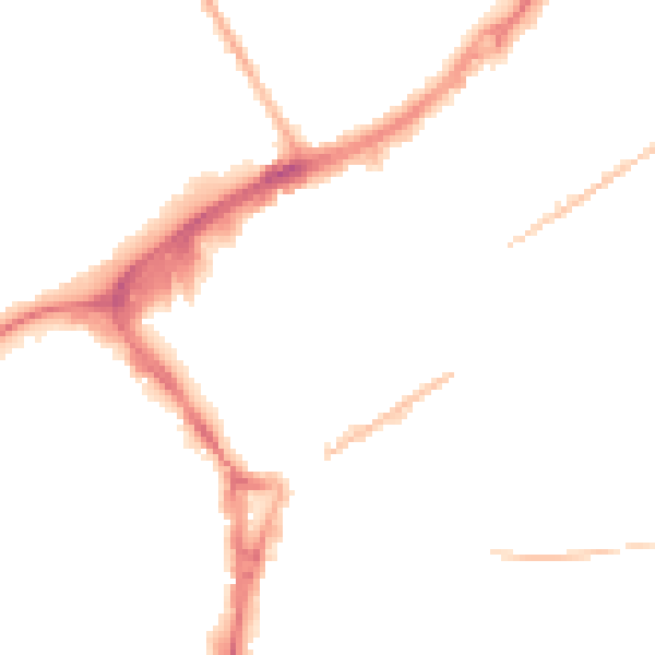 Night-time road noise heatmap for GU21 6EJ