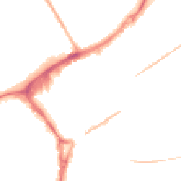 Night-time road noise heatmap for GU21 6HW