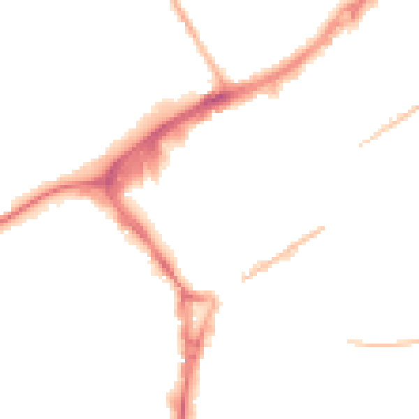 Night-time road noise heatmap for GU21 6XT