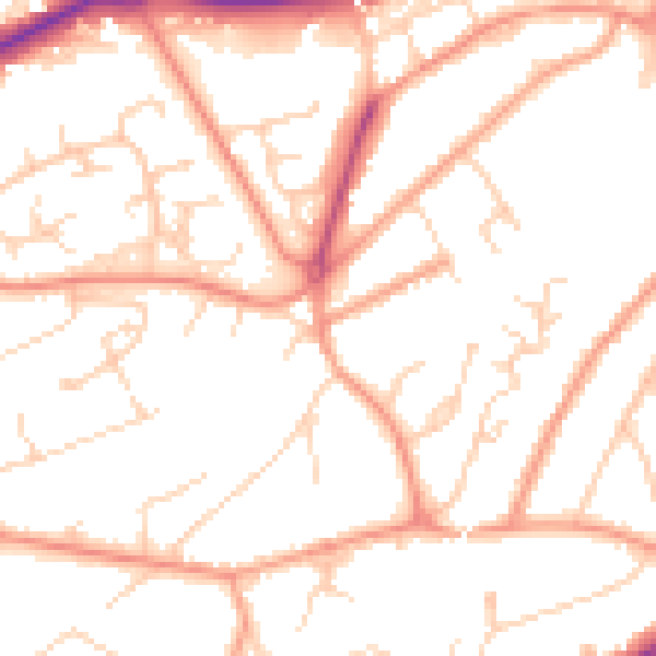 Daytime road noise heatmap for GU21 7PL