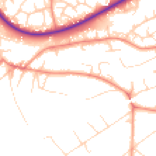 Daytime road noise heatmap for GU21 7RG