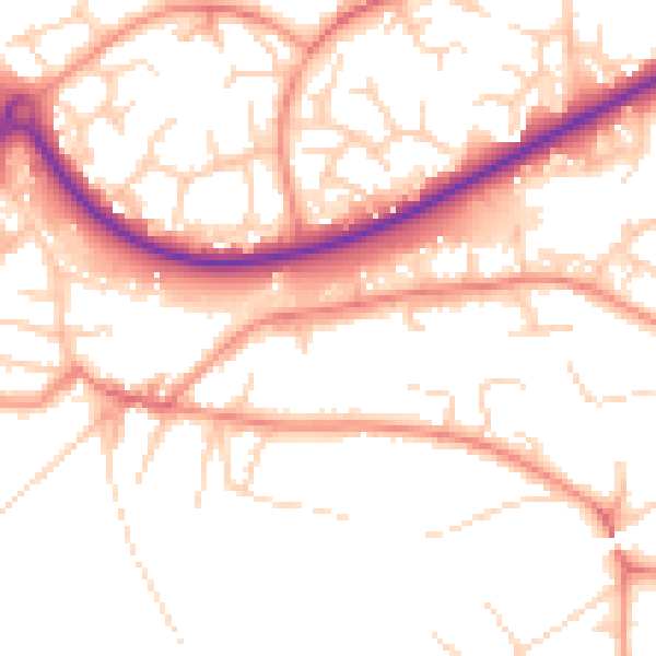 Daytime road noise heatmap for GU21 7RX
