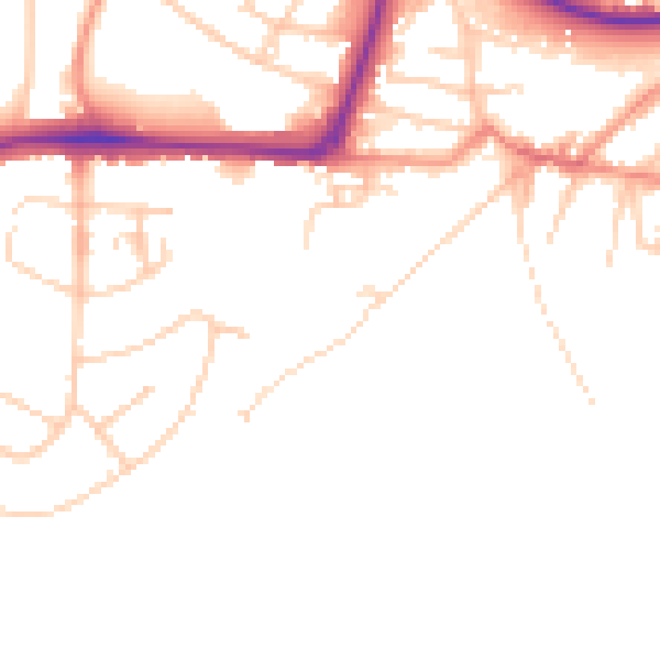 Daytime road noise heatmap for GU21 7SN