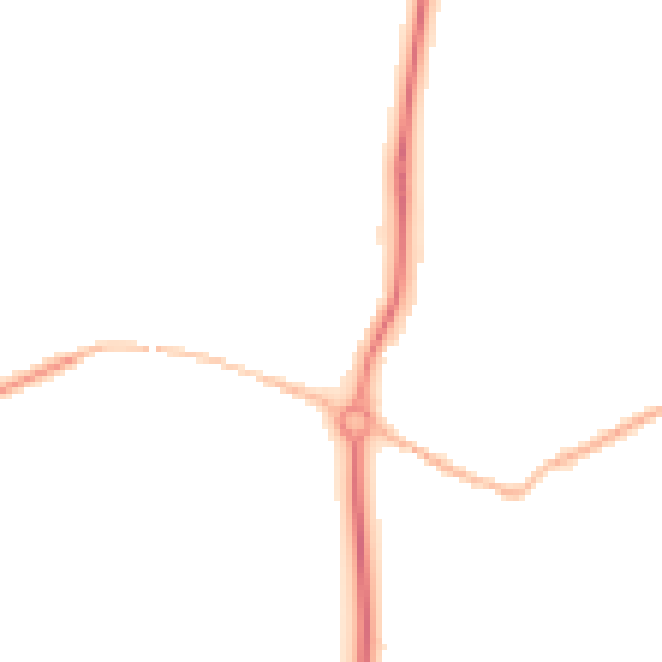 Night-time road noise heatmap for GU22 0NJ