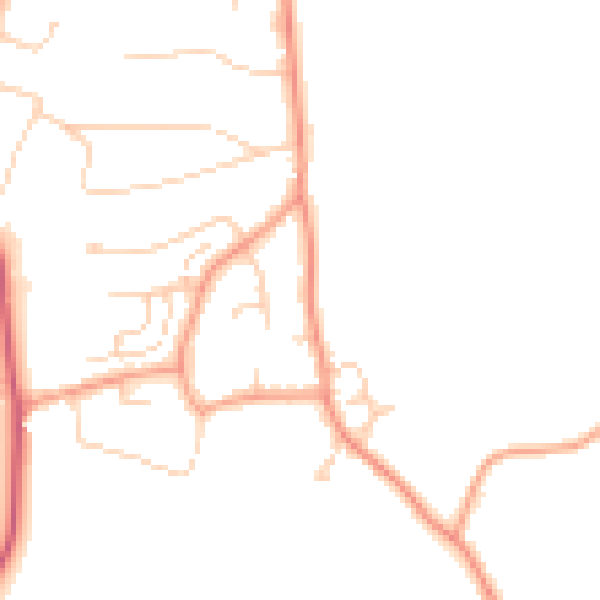 Daytime road noise heatmap for GU22 8UP