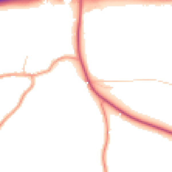 Daytime road noise heatmap for GU3 1AJ