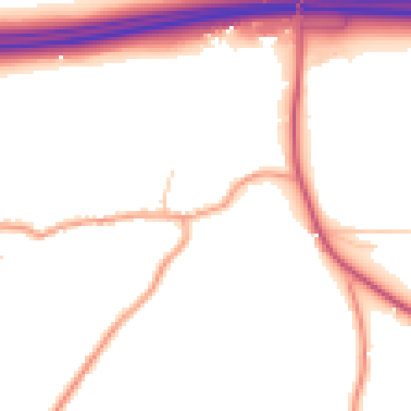 Daytime road noise heatmap for GU3 1AR