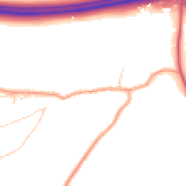 Daytime road noise heatmap for GU3 1AT