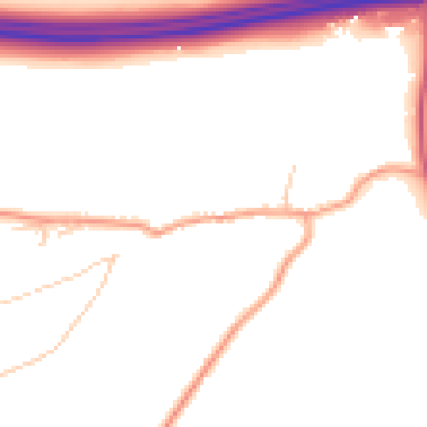 Daytime road noise heatmap for GU3 1AU