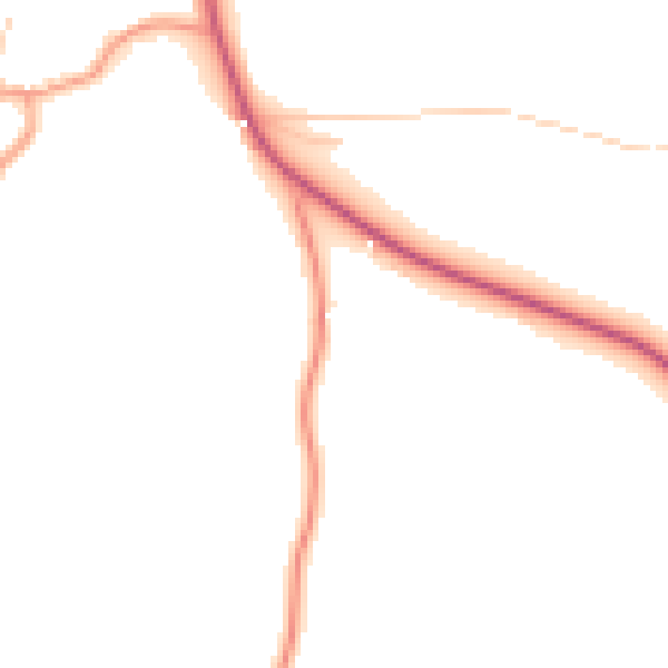 Daytime road noise heatmap for GU3 1AW