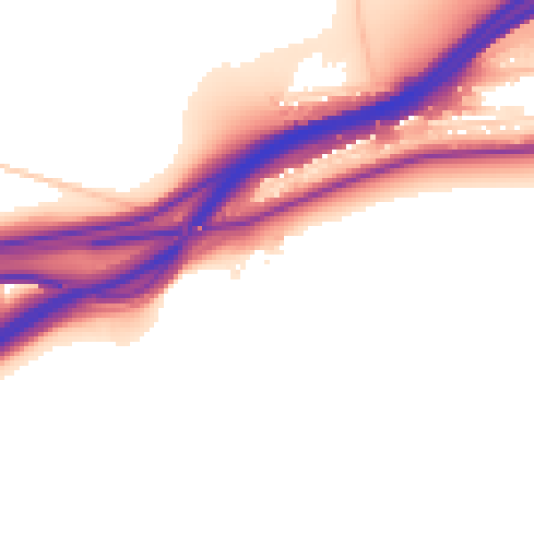 Daytime road noise heatmap for GU3 1DA