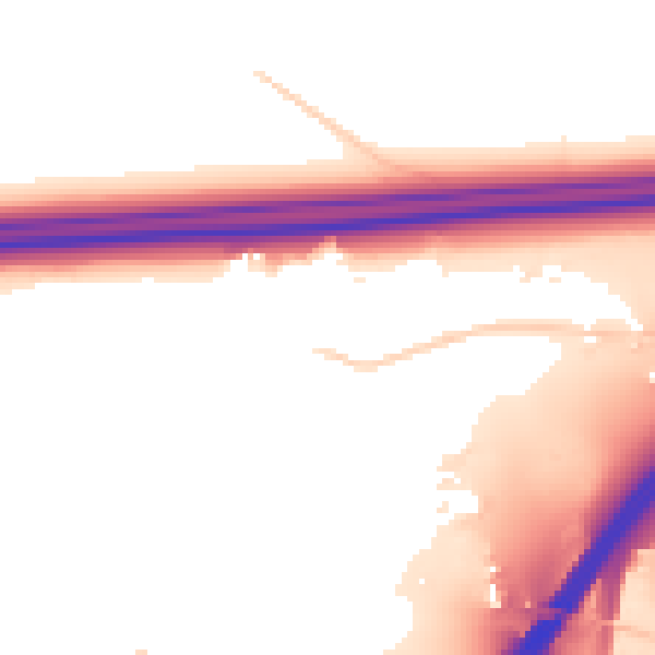 Daytime road noise heatmap for GU3 1DG