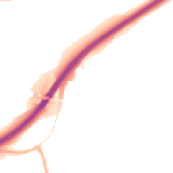 Night-time road noise heatmap for GU3 1DJ