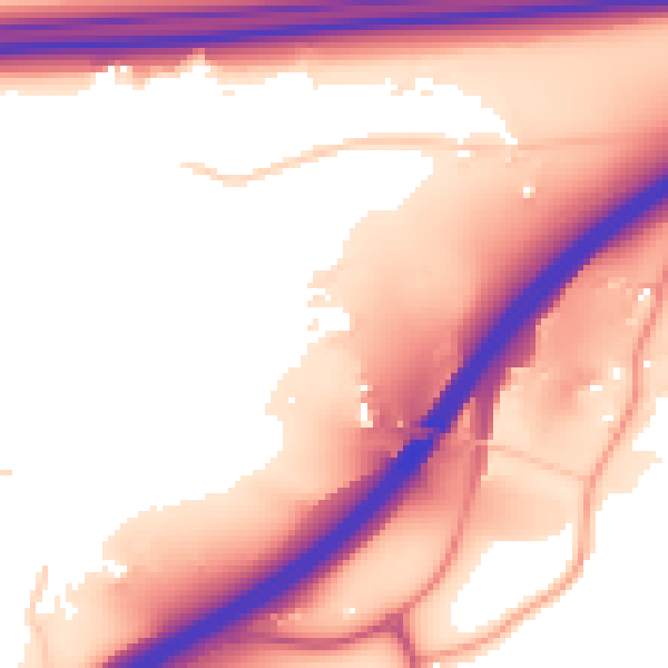 Daytime road noise heatmap for GU3 1DL