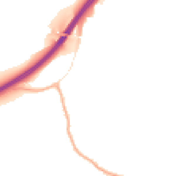Night-time road noise heatmap for GU3 1DN