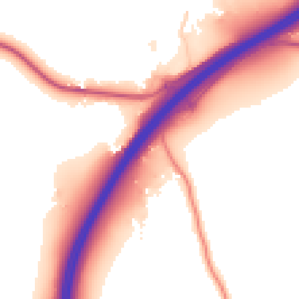 Daytime road noise heatmap for GU3 1DP