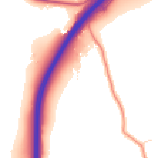Daytime road noise heatmap for GU3 1DR