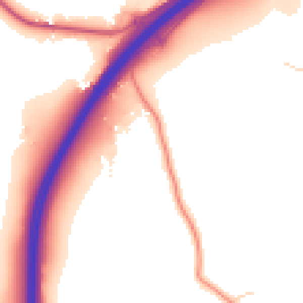Daytime road noise heatmap for GU3 1DS