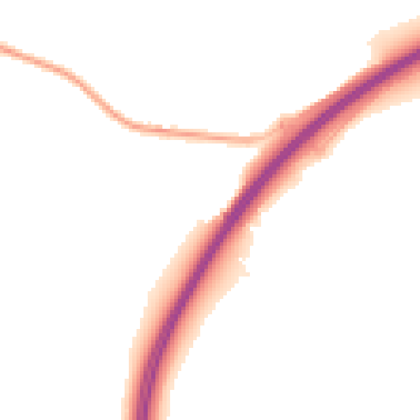 Night-time road noise heatmap for GU3 1DT