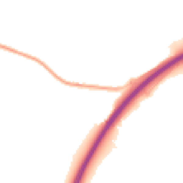 Night-time road noise heatmap for GU3 1DU