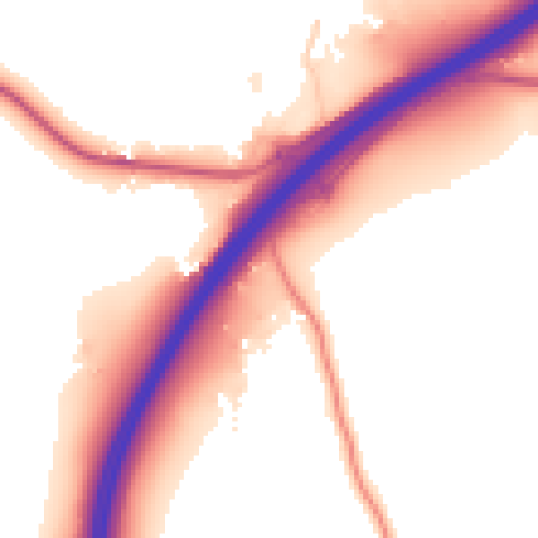 Daytime road noise heatmap for GU3 1DW