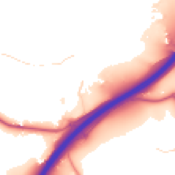 Daytime road noise heatmap for GU3 1DY