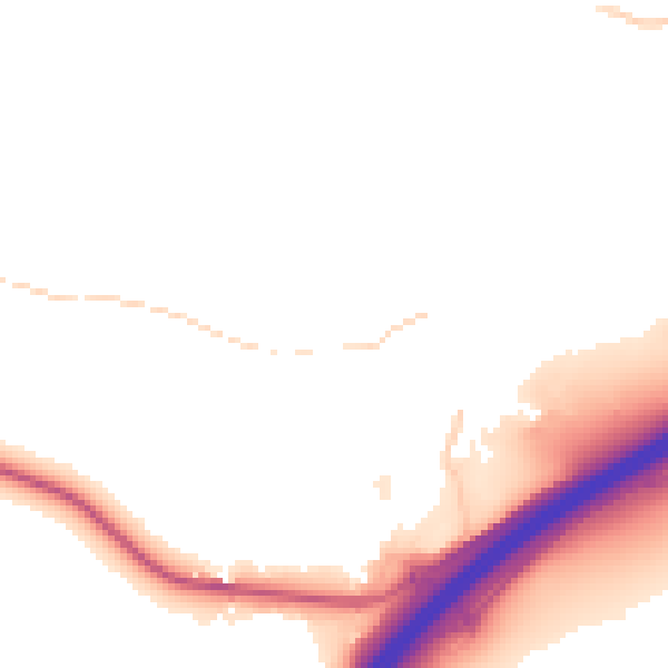 Daytime road noise heatmap for GU3 1DZ