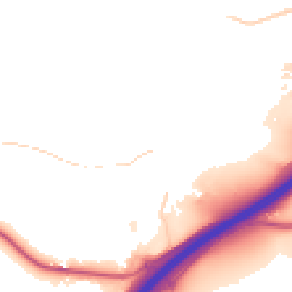 Daytime road noise heatmap for GU3 1EA