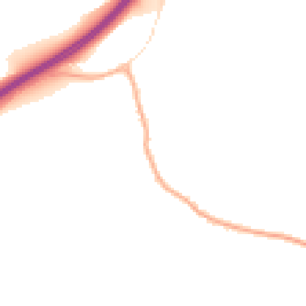 Night-time road noise heatmap for GU3 1EB