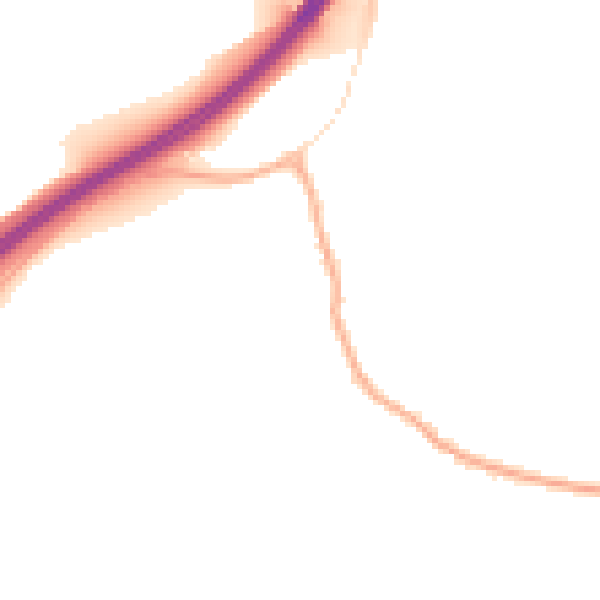 Night-time road noise heatmap for GU3 1EF